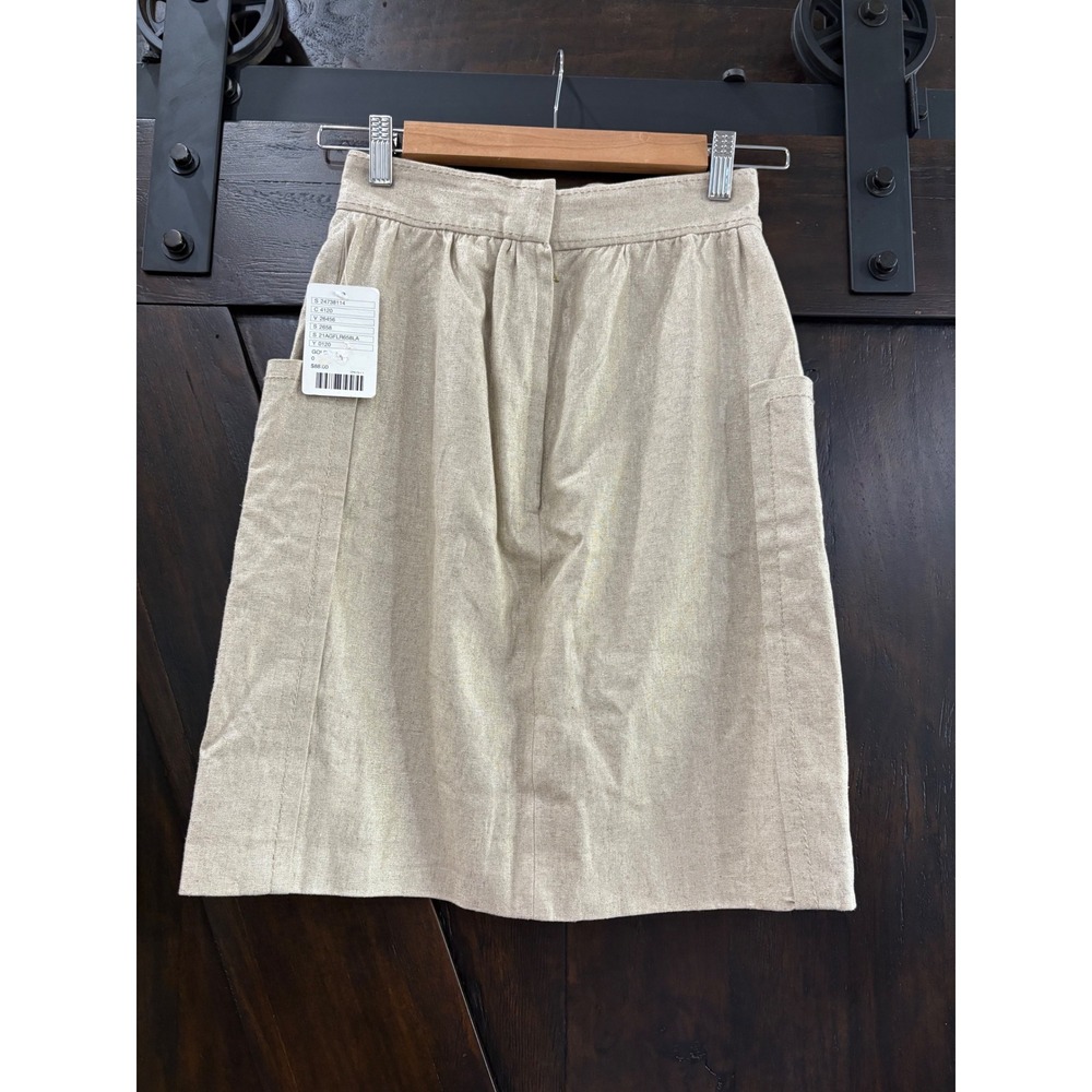 Anthropologie Cartonnier Gold Metallic Linen Mini Skirt Size 0 NWT - Picture 6 of 8